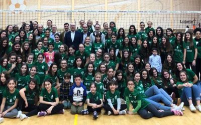 Los equipos de formación del Voley Logroño patrocinados por Fundación Caja Rural de Aragón